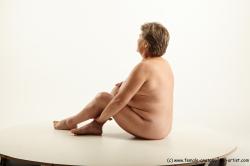 Nude Woman White Sitting poses - ALL Overweight short colored Sitting poses - simple Pinup